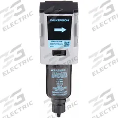 WILKERSON Compressed Air Filter: Particulate, 1/4 in NPT, 5 micron, 42 cfm, 250 psi Max Op Pressure (MPN F08-02-SL00B). Key specifications — attr110055: F08; attr110008: WILKERSON.