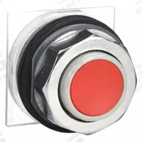 SCHNEIDER Flush Push Button: Red, 30 mm Mounting Size, Metallic, Momentary (MPN 9001KR3R). Key specifications — Brand: SCHNEIDER; Action: Momentary; Series: 9001K; Push Button Material Type: Metallic.