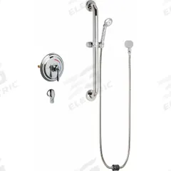 CHICAGO FAUCETS Shower Faucet: SH-TP, 2.5 gpm Handheld Showerhead Flow Rate, Plastic, 1 Handles (MPN SH-TP5-00-023). Key specifications — Showerhead Material: Plastic; Series: SH-TP.