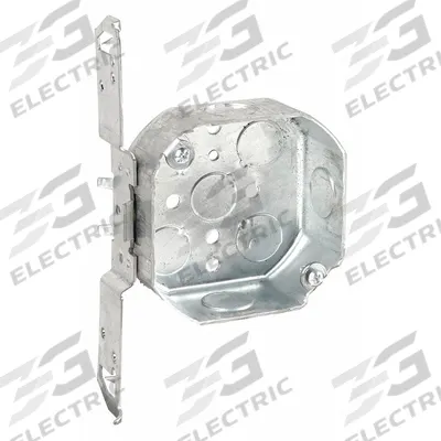 RACO Electrical Box: Steel, Steel Material & Nominal Size, Octagon, 2 Gangs - Ceiling Electrical Boxes