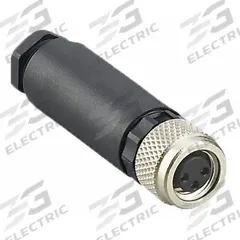 IFM M8 Circular Connector: A Coded, 3 Socket, M8 Female Thread with Straight Connection, IP67 (MPN E12463). Key specifications — Brand: IFM; IP Rating: IP67; Housing Material: Nylon; Connector Body Type: Socket; Coding: A; Voltage Rating: 30V DC; Wiring Type: Screw Terminals.