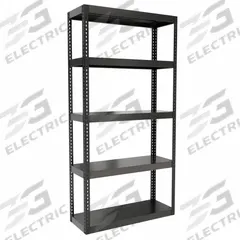 HALLOWELL Boltless Shelving: Standalone, Extra-Heavy-Duty, 48 in x 18 in, 96 in Overall Ht, Steel (MPN HCR481896-5ME). Key specifications — Finish: Powder Coated; Maximum Post Load Capacity: 6,000 lb with Beams Evenly Spaced at 21 in; Decking Material: Steel; Color: Black; Beam Profile: Angle; Brand: HALLOWELL; Side Panel: Open.