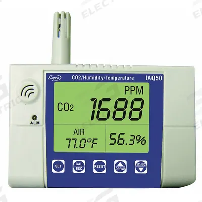 Supco Indoor Air Quality Meter: Built-In Mount, Gas Analyzers for Carbon Dioxide