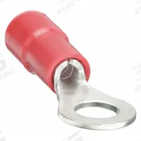 GRAINGER Ring Terminal: Red, Vinyl Insulation, #8 Stud Size, 22 AWG to 16 AWG Wire Sizes, 600 V (MPN 5WHG3). Key specifications — attr1308027: GRAINGER; attr1356587: Funnel Entry.