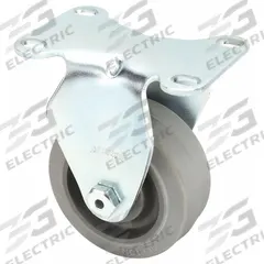 APPROVED VENDOR Plate Caster: Debris-Resistant, Rigid, Rubber, 4 in Wheel Dia, 1 1/4 in Wheel Wd (MPN P12R-PRP040B-12-TG). Key specifications — Wheel/Tread Color: Gray; Brand: APPROVED VENDOR; Roll Up: Rigid.