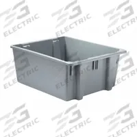 RUBBERMAID COMMERCIAL PRODUCTS Stacking and Nesting Tote: 15 gal, 23 1/2 in x 19 1/2 in x 10 in (MPN FG173100GRAY). Key specifications — Nestable: Nesting Capable; Brand: RUBBERMAID COMMERCIAL PRODUCTS; Material: Plastic.