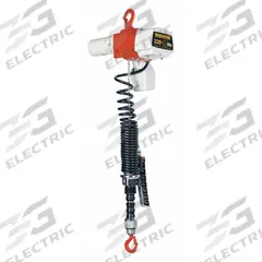 HARRINGTON Electric Chain Hoist: H2 - Light Duty, 120V AC, Hook Mounted - No Trolley, 2 Speeds (MPN ED220DA-6). Key specifications — Brand: HARRINGTON; Includes: Safety Latch Hook; Operating Voltage: 120V AC; Headroom Clearance: 37 in.