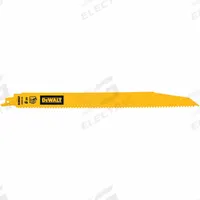 DEWALT Reciprocating Saw Blade: 6 Teeth per Inch, 12 in Blade Lg, 0.06 in Blade Thick, 5 PK (MPN DWAR106). Key specifications — attr1109198: 6; attr1109200: Rigid for Straight Cuts; attr1109201: Tapered; attr1109209: DEWALT.