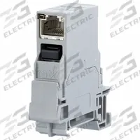 METZ CONNECT Terminal Rail Insert: Cat6, Data/HDBaseT/Power, 8 Poles, 90° Angled, Cable, Female (MPN 1401206113KE). Key specifications — Housing Material: Zinc Die-Cast; Mounting Type: Cable; Connector Color: Light Gray; Performance Category: Cat6; Application: HDBaseT; Connector Gender: Female; Connector Orientation: 90° Angled; RJ45 Connector Type: DIN Rail Module.