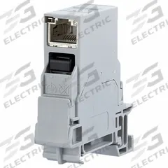 METZ CONNECT Terminal Rail Insert: Cat6, Data/HDBaseT/Power, 8 Poles, 90° Angled, Cable, Female (MPN 1401206113KE). Key specifications — Housing Material: Zinc Die-Cast; Mounting Type: Cable; Connector Color: Light Gray; Performance Category: Cat6; Application: HDBaseT; Connector Gender: Female; Connector Orientation: 90° Angled; RJ45 Connector Type: DIN Rail Module.