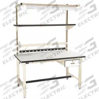 PRO-LINE Workstation: Adj Ht, Laminate, 60 in x 30 in, 5,000 lb Overall Load Capacity, Beige (MPN BIB1). Key specifications — Brand: PRO-LINE; Height Adjustability: Adjustable Height.