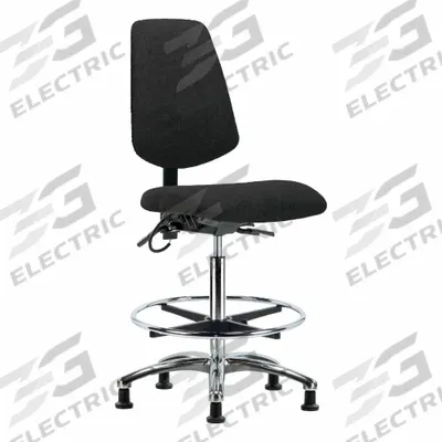 APPROVED VENDOR Task Chair: Fabric, Armless, Ht Range 26 1/4 in to 36 in, 18 1/2 in Seat Wd - Fabric ESD Chairs