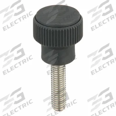 KIPP Hand Knob: Knurled, Plastic w/ SS Thread, M8 Thread, 30 mm Thread Lg, 26 mm Dia - Knurled Knobs with Threaded Stud