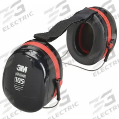 3M PELTOR Earmuffs: Behind-the-Neck Earmuff, Passive, 29 dB NRR, Foldable, Foam/Polyurethane/PVC (MPN H10B). Key specifications — Includes: Head Strap; Sub-brand: PELTOR(TM) Optime(TM) 105; Style: Foldable; Dielectric: No; Electrically Insulated: No; Band Material: Acetal; Cushion Material: Polyurethane; Cup Material: ABS.