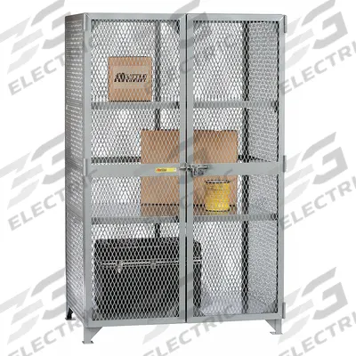 LITTLE GIANT Bulk Storage Locker: 61 in x 39 in x 78 in, 2 Fixed Shelves, Legs, Gray - Industrial Ventilated Shelf Cabinets