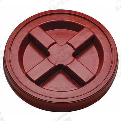 APPROVED VENDOR Pail Lid: Gasketed/Snap-On, 12 in Overall Dia, Red, Plastic - Screw-On Lids