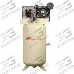 INGERSOLL RAND Electric Air Compressor: 5 hp, 2 Stage, Vertical, 80 gal, 14.3 cfm, 175 psi, 200V AC (MPN 2340N5-V-200/3). Key specifications — attr48430: INGERSOLL RAND; attr48445: 60 Hz; attr48448: Manual Drain Valve; attr48450: 200V AC; attr48474: Three; attr48487: Vertical.