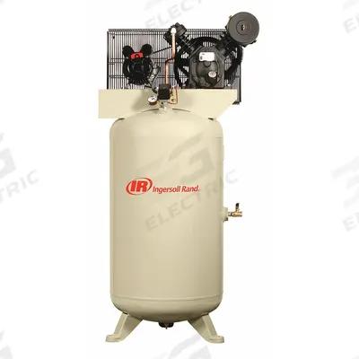 INGERSOLL RAND Electric Air Compressor: 5 hp, 2 Stage, Vertical, 80 gal, 14.3 cfm, 175 psi - Splash Lubricated Stationary Electric Air Compressors