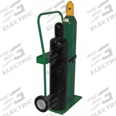 SAFTCART Cylinder Hand Truck: 250 lb, Side by Side, 2 Cylinder, 19 in W x 10 in D Nose Plate (MPN 820-8). Key specifications — attr1343829: SAFTCART; attr1343789: Green; attr1343794: Perma Clamp.