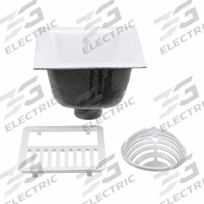 ZURN Floor Sink: 12 in Overall Wd, 6 in Sump Dp, 3 in Nominal Pipe Size, No Hub - Floor Sinks with Grates