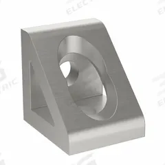 Inside Corner Bracket: Wide Gusseted Inside-Corner Bracket, 40 Series, 76 mm x 40.1 mm x 40 mm (MPN 093WD8404N08). Key specifications — Material: Aluminum; Brand: FATH INC.; Finish: Anodized.