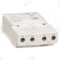 SCHNEIDER Auxiliary Contact: 2NO, 5 A Max Current (AC), Front Mount, Front-Mounted (MPN LUFN20). Key specifications — Brand: SCHNEIDER; Compatible with Series: TeSys Ultra.