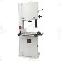 JET Band Saw: Vertical, 230V AC, 20 in Throat Dp - Vertical, 2,530 to 4,850 SFPM, 1 Phase, Manual (MPN JWBS-20-3). Key specifications — attr313141: 2,530 to 4,850 SFPM; attr313142: 5° Left to 45° Right; attr313144: 1; attr313145: Vertical; attr325087: JET.