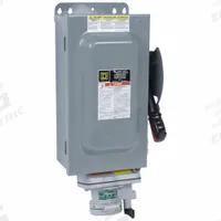 SQUARE D Safety Switch: Non-Fusible, 60 A, Three Phase, 600V AC, Galvanized Steel, Indoor (MPN HU362AWA). Key specifications — attr867074: SQUARE D; attr925469: Appleton Powertite.