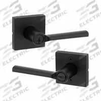 KWIKSET Door Lever Lockset: Office Lever Locksets, ADA Compliant (MPN 740LSL-SQT-514-SMT-6AL-RCS). Key specifications — attr1024149: Not Ligature-Resistant; attr1011488: KWIKSET; attr1011524: No Message; attr1011506: Rose; attr1011485: Yes; attr1059461: Black Painted : Zinc.