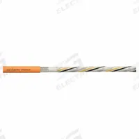 CHAINFLEX Servo Motor Cable: Orange, PVC Jacket, 1,000 V Volt (MPN CF220ULH100074). Key specifications — Conductor Grouping: (4)18 AWG/Shielded Twisted Pair AWG 22/ Shielded Twisted Pair AWG 22; Includes Ground: Yes; Overall Length: Order by the Foot; Minimum Bend Radius Factor - Fixed: 5 x OD; Minimum Bend Radius Factor - Flexible: 8 x OD; Brand: CHAINFLEX.