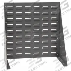 QUANTUM STORAGE SYSTEMS Louvered Bench Rack: 20 in x 18 in x 1/4 in, 1 Sides, 0 Bins, Gray (MPN QBR-1819). Key specifications — attr38851: Gray; attr38864: Powder Coated; attr38845: QUANTUM STORAGE SYSTEMS.
