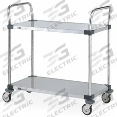 METRO Utility Cart: 375 lb, 36 in L x 18 in W Shelf, 36 in L x 18 in W x 38 in H Overall Dim, Silver (MPN MW105). Key specifications — Caster/Wheel Configuration: (4) Swivel; Brand: METRO; Caster Wheel/Tread Material: Rubber.