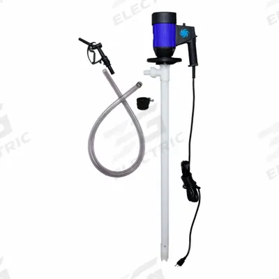 ACTION PUMP Electric Drum Pump: Pump with Hose & Nozzle, 1 hp HP, 115 V AC, 20 gpm - Centrifugal Electric Drum Pumps