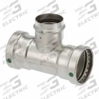VIEGA PROPRESS Crimp Tee Fitting: 2 1/2 in CTS x 2 1/2 in CTS x 2 in CTS Size, Rubber (MPN 80760). Key specifications — Brand: VIEGA PROPRESS.