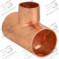STREAMLINE Sweat Fitting Tee: 1 1/2 in CTS x 1 1/2 in CTS x 1 in CTS, Cup x Cup x Cup, Wrot Copper (MPN W 04086)