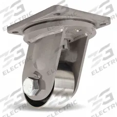 HAMILTON Plate Caster: Swivel, Face Brake, Steel, 6 in Wheel Dia, 3 in Wheel Wd, 10 in Mounting Ht (MPN S-MD-63FST-4SL-HCB). Key specifications — Wheel Bearing Type: Roller; Wheel/Tread Color: Silver; Brand: HAMILTON; Caster Type: Swivel with Brake.