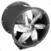 DAYTON Tubeaxial Fan: Clean Air, 18 in Blade, 38 sones Max Noise Level @ 5 Feet, Belt Drive (MPN 166205A). Key specifications — Brand: DAYTON; Includes Drive Package: No; Spark Resistant Construction Type: B; Mounting Orientation: Vertical.