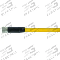 Cordset: M8 Female Straight X Bare Wire, 4 Pins, Yellow, PUR, 2 m Cable Lg, 24 AWG Wire Size (MPN 7000-08061-0310200). Key specifications — Cable Jacket Color: Yellow; End 1 Mounting Orientation: Straight; End 1 Gender: Female; End 1 Connection Type: M8; Cable Jacket Material: PUR; Brand: MURRELEKTRONIK; IP Rating: IP65; End 2 Connection Type: Bare Wire.