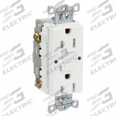 HUBBELL GFCI Receptacle: Duplex, 5-15, White, GFCI, 125V AC, 15 A, 2 Pole / 3 Wire (MPN GFRTR15W)