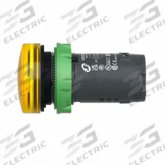 SCHNEIDER ELECTRIC Pilot Light: 22 mm Panel Mounting Hole Dia, LED, Yellow, XB5 (MPN XB5EVB8). Key specifications — Brand: SCHNEIDER.