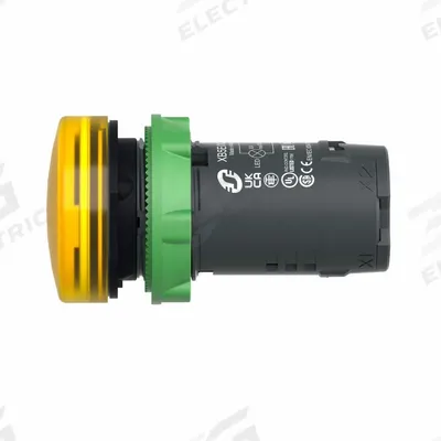 SCHNEIDER Pilot Light: 22 mm Panel Mounting Hole Dia, LED, Yellow - LED Indicator Pilot Lights