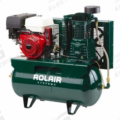 ROLAIR Stationary Air Compressor: 2 Stage, 13 hp Engine, Honda, 23 cfm, 30 gal Air Tank - Vehicle Mounted Air Compressors