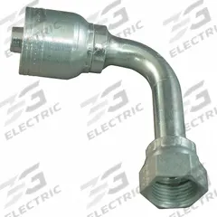 AEROQUIP Hydraulic Crimp Fitting: Steel x Steel, 90° Elbow, -8 For Hose Dash Size, ORS x Crimp (MPN 1AA8FRC8). Key specifications — Fitting Gender: Female x Genderless; Fitting Connection Type: ORS x Crimp; For Hose Dash Size: -8; Thread Size: 13/16"-16; Brand: AEROQUIP.