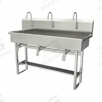 SANI-LAV Wash Station: 45 in Overall Ht, 57 in Bowl Lg, 8 in Bowl Dp, 0.5 gpm Flow Rate, 16 ga (MPN 56FK1.5). Key specifications — Includes Side Splash: Side Splash Not Included; Brand: SANI-LAV.