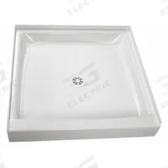 FIAT PRODUCTS Shower Base: Square, Single Threshold, Molded Stone, 32 in Overall Lg, 6 in Overall Ht (MPN 32WL100). Key specifications — Material: Molded Stone; Drain Location: Center; Features: Recessed for Floor Installation; Brand: FIAT PRODUCTS.