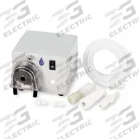 MEC-O-MATIC Peristaltic Chemical Metering Pump: 120V AC, 1/60 hp HP, 12 gpd Max. Flow Rate, Neoprene (MPN UVSP12XRLLAUG19). Key specifications — Tubing Material: Neoprene; Brand: MEC-O-MATIC; Reproducibility: ±2.0%.