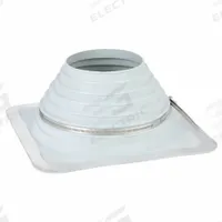 6.25"H-W Alum/EPDM Roof Vent Pipe Flshng: For Corrugated Metal Roof, Square Base, For 1 Pipes, EPDM (MPN 4YN37). Key specifications — Top Opening: Open; Material - Collar: EPDM; Brand: PORTALS PLUS.