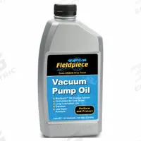 FIELDPIECE Refrigerant Evacuation Pump Oil: ISO-32, 1 qt Container Size, Bottle (MPN OIL32). Key specifications — Color: Orange; Brand: FIELDPIECE; ISO Viscosity Grade: ISO-32.