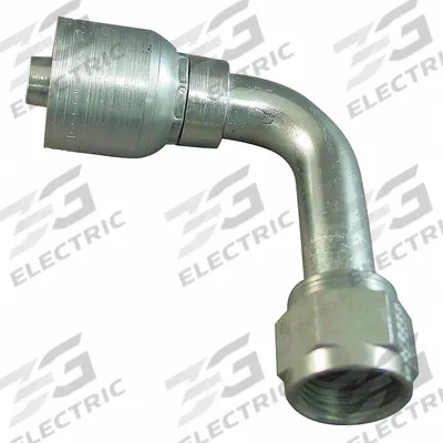 AEROQUIP Hydraulic Crimp Fitting: Steel x Steel, 90° Elbow, -12 For Hose Dash Size - Aeroquip Crimp Hydraulic Hose Fittings with JIC Connection