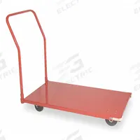 APPROVED VENDOR Platform Truck: 750 lb, 42 in L x 24 in W x 6 1/4 in H Deck, Solid, 15 ga Deck, Std (MPN 3BE77). Key specifications — Side Panel Type: No Side Panels; Brand: APPROVED VENDOR; Color: Red; Caster/Wheel Configuration: (2) Rigid.